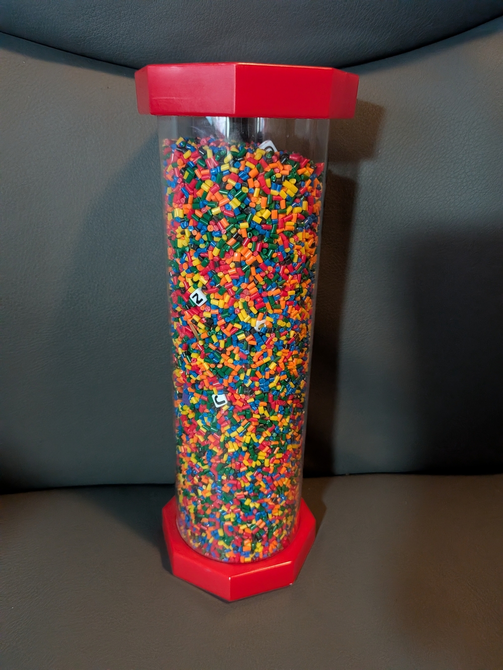 Find It Game Colorful Sensory Tube  Red Caps Alphabet Learning Travel